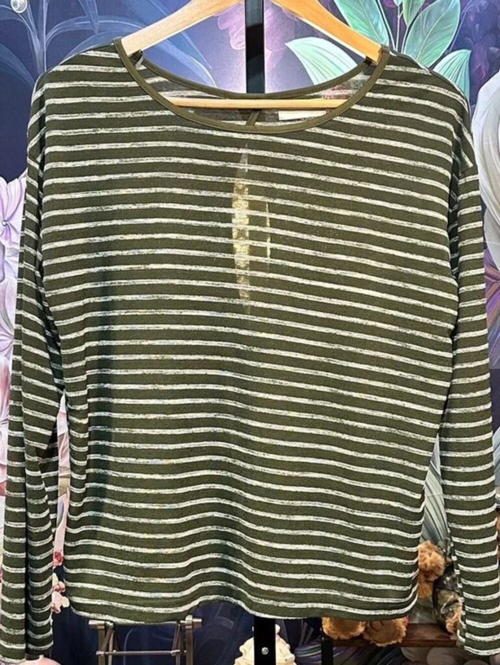 Q2 S Striped Open Back Long Sleeve Tee Casual Minimalist Classic French Girl Top